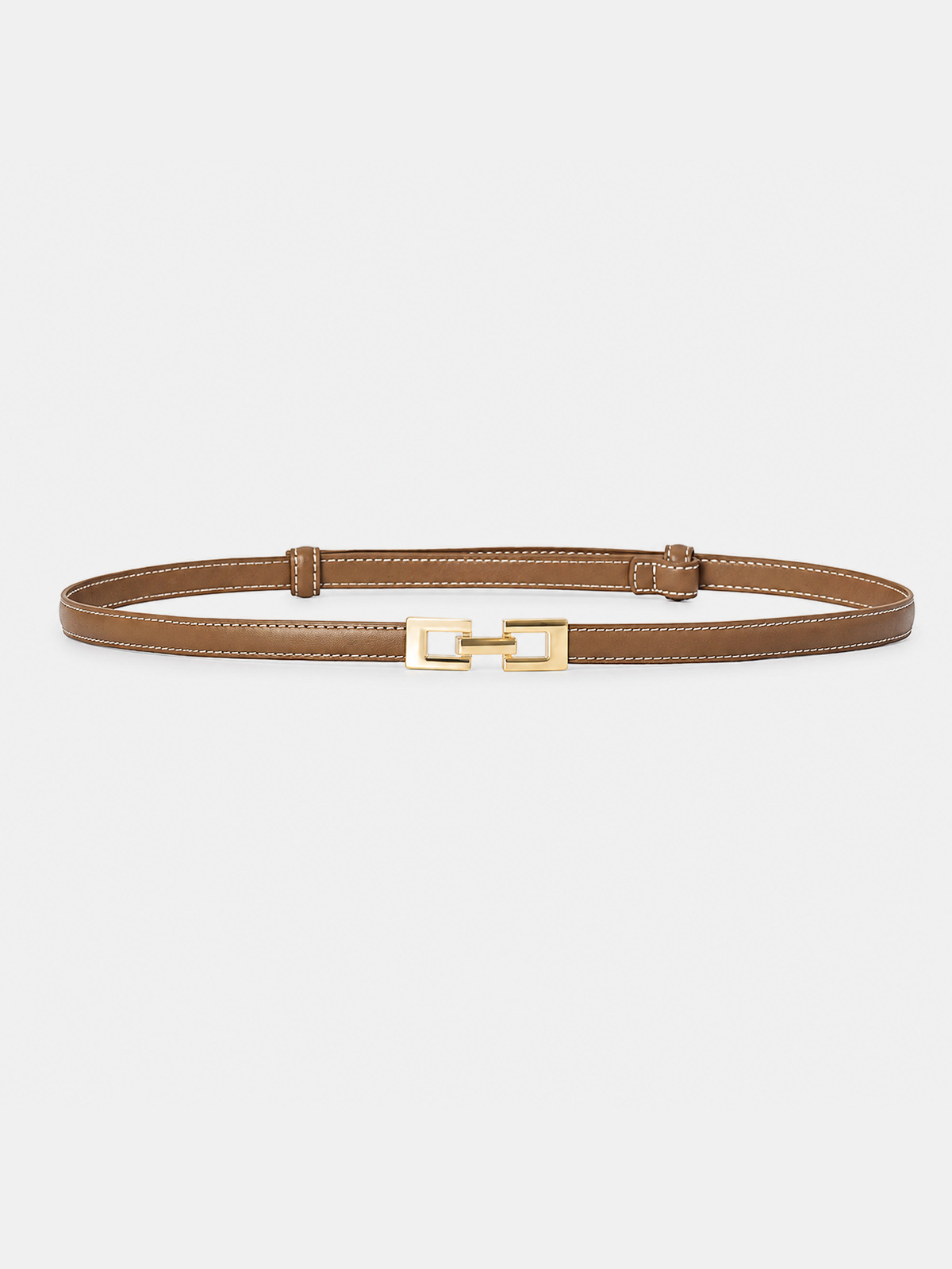 Elegante Slim Metálico Hebilla Leather cintura Belt