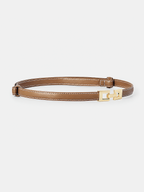 Elegante Slim Metálico Hebilla Leather cintura Belt
