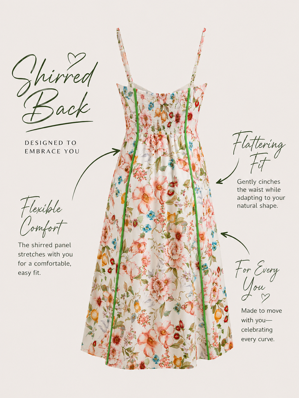 Corsé Seam Tropical estampado Swing Vestido