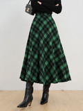 Cuadros lana-Blend Campana midi Falda