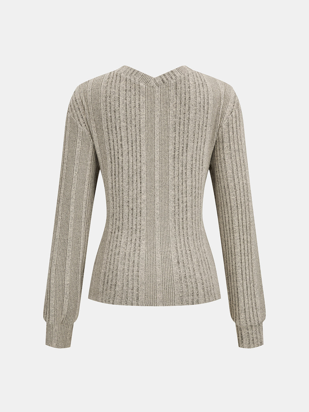 Cross-Over frontal Buttoned Rib Punto Blusa