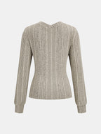 Cross-Over frontal Buttoned Rib Punto Blusa