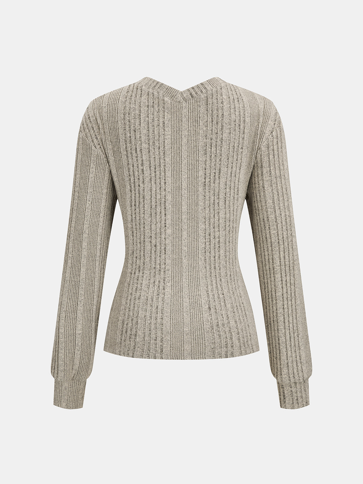 Cross-Over frontal Buttoned Rib Punto Blusa