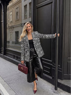 Zebra-estampado Cruzado Tailored Blazer