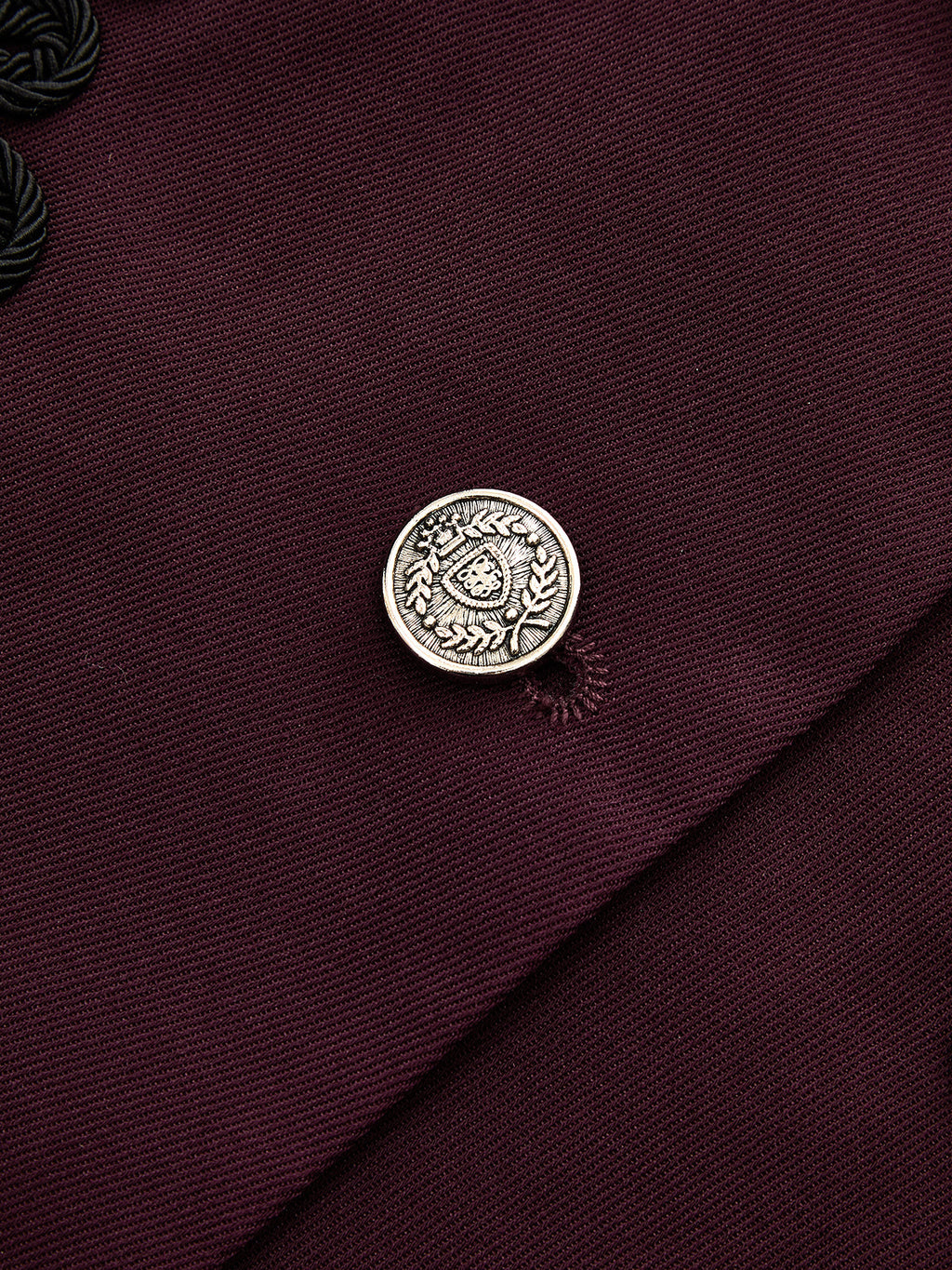 Cord-Braided ribete alto-cuello Waistcoat