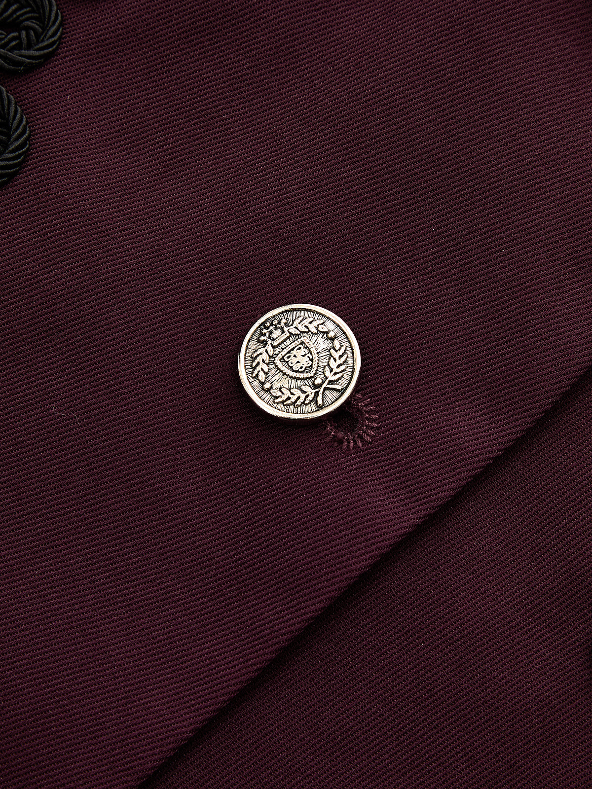 Cord-Braided ribete alto-cuello Waistcoat