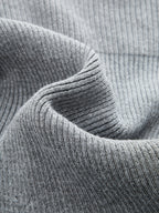 Hombros Descubiertos botón Detalle Ribbed Punto Minivestido
