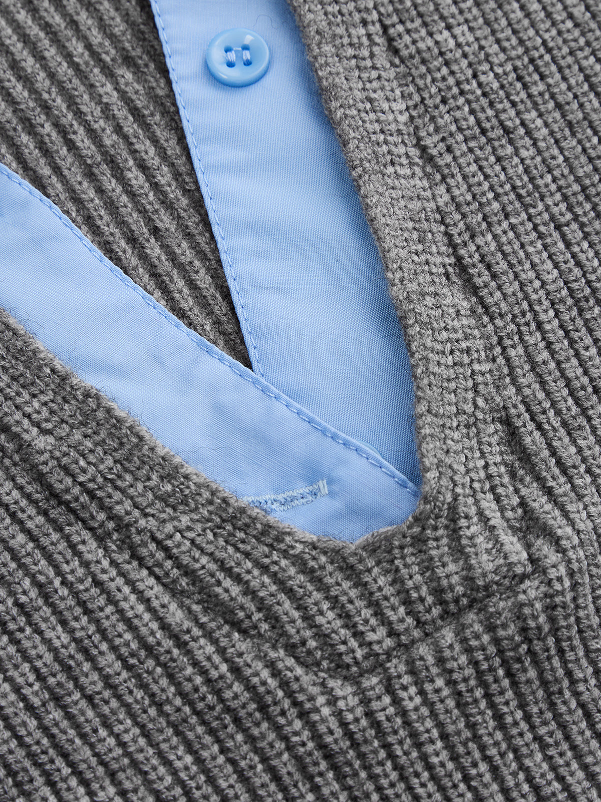 Faux Dos Piezas Ribbed Punto jersey