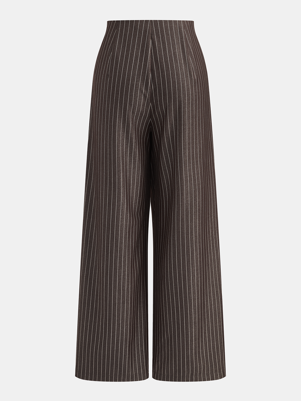Twisted cintura Pinstripe Pierna Ancha Pantalón