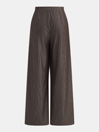 Twisted cintura Pinstripe Pierna Ancha Pantalón