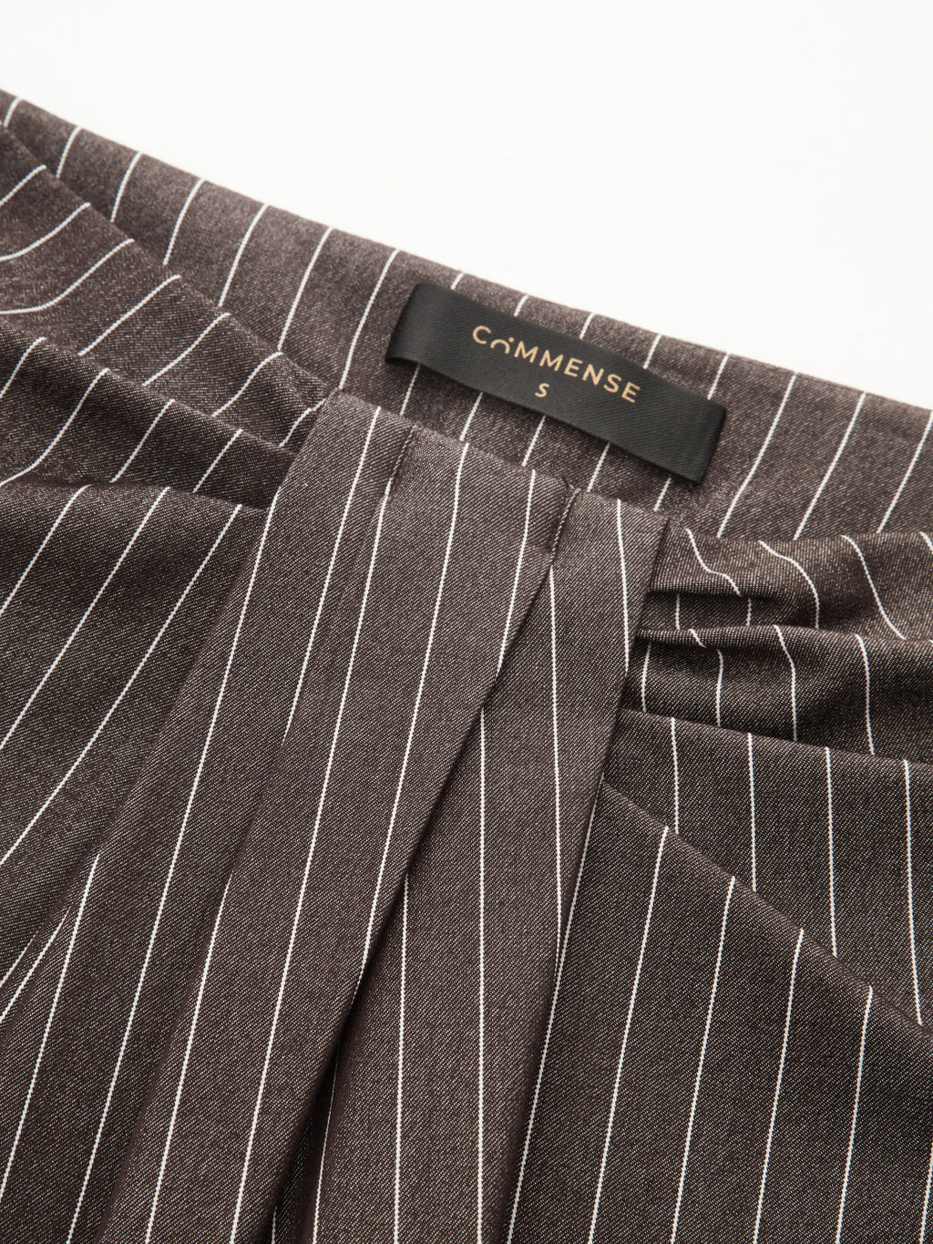 Twisted cintura Pinstripe Pierna Ancha Pantalón