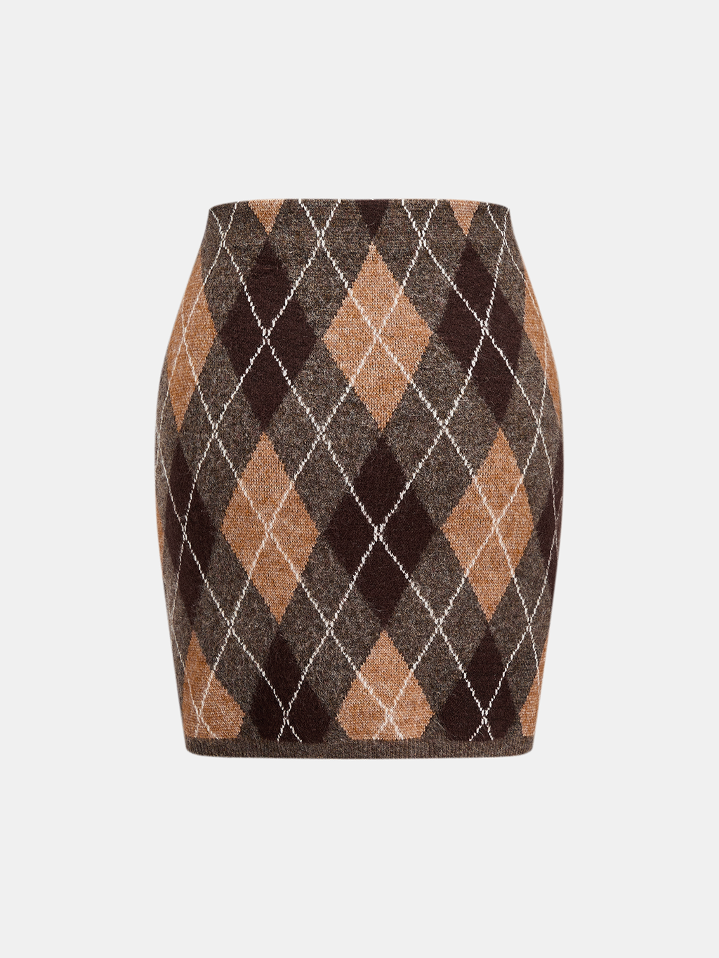 Argyle Mezcla de Lana mini Falda