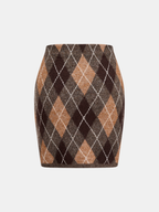 Argyle Mezcla de Lana mini Falda