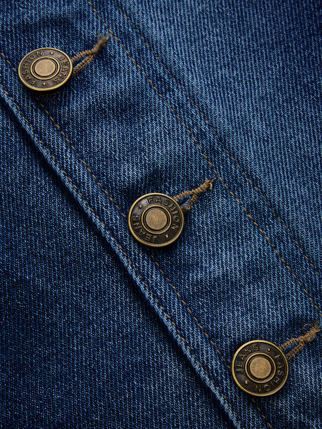 Asimétrico botón-Detalle Pierna Ancha Jeans