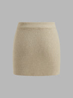 Camisa cuello Cable Punto jersey mini Falda Set