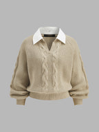 Camisa cuello Cable Punto jersey mini Falda Set