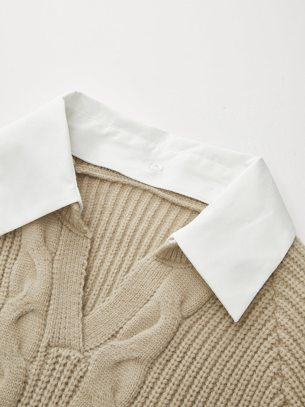 Camisa cuello Cable Punto jersey mini Falda Set