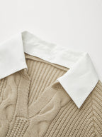 Camisa cuello Cable Punto jersey mini Falda Set