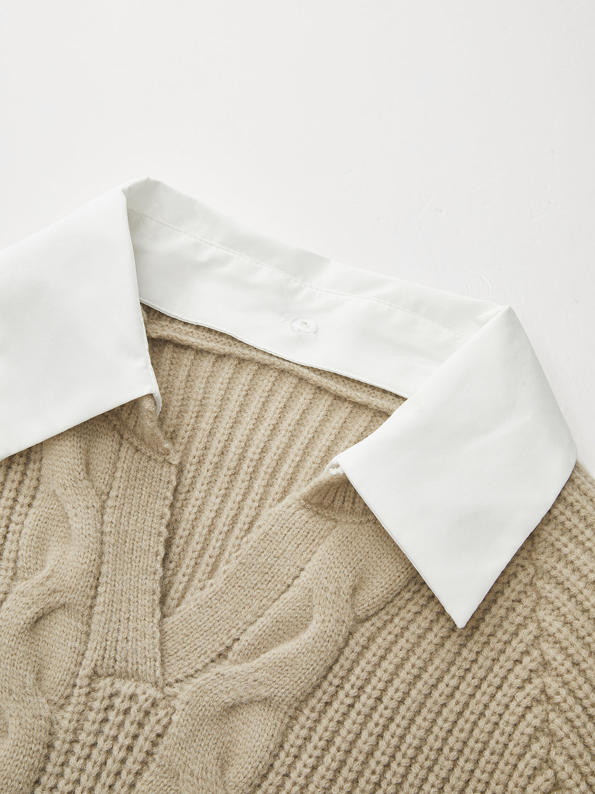 Camisa cuello Cable Punto jersey mini Falda Set
