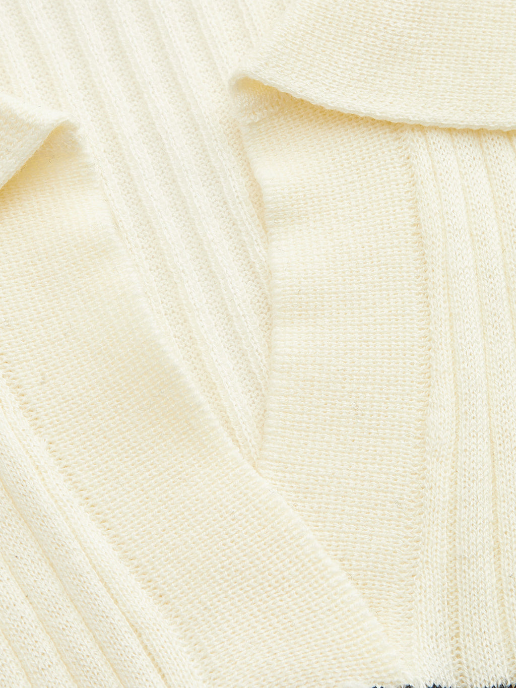 Detachable Bufanda Rayas Polo Rib Punto Top