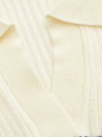 Detachable Bufanda Rayas Polo Rib Punto Top