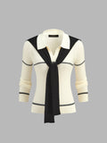 Detachable Bufanda Rayas Polo Rib Punto Top