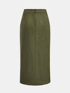 Faux Ante con Cinturón Chaleco Split midi Falda Set