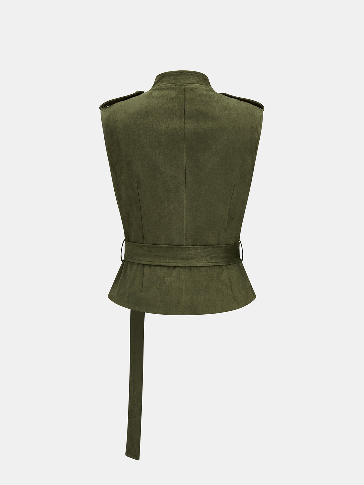 Faux Ante con Cinturón Chaleco Split midi Falda Set