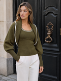 Mezcla de Lana Shrug & Tank Top Dos Piezas Set
