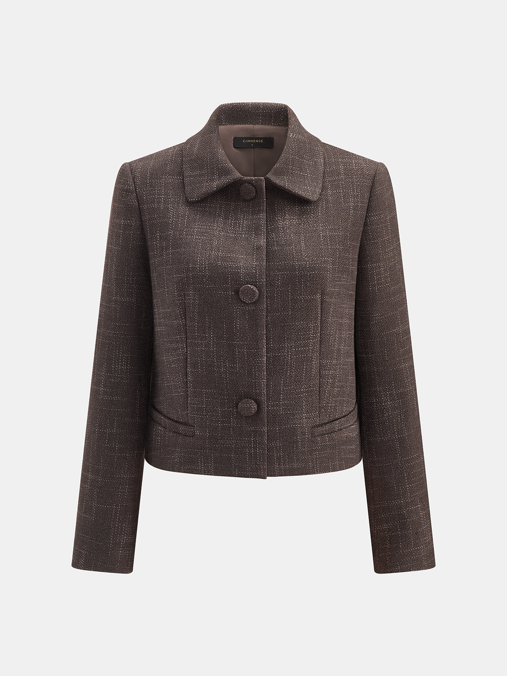 Tweed con Cuello Chaqueta & Cruzado mini Falda Set