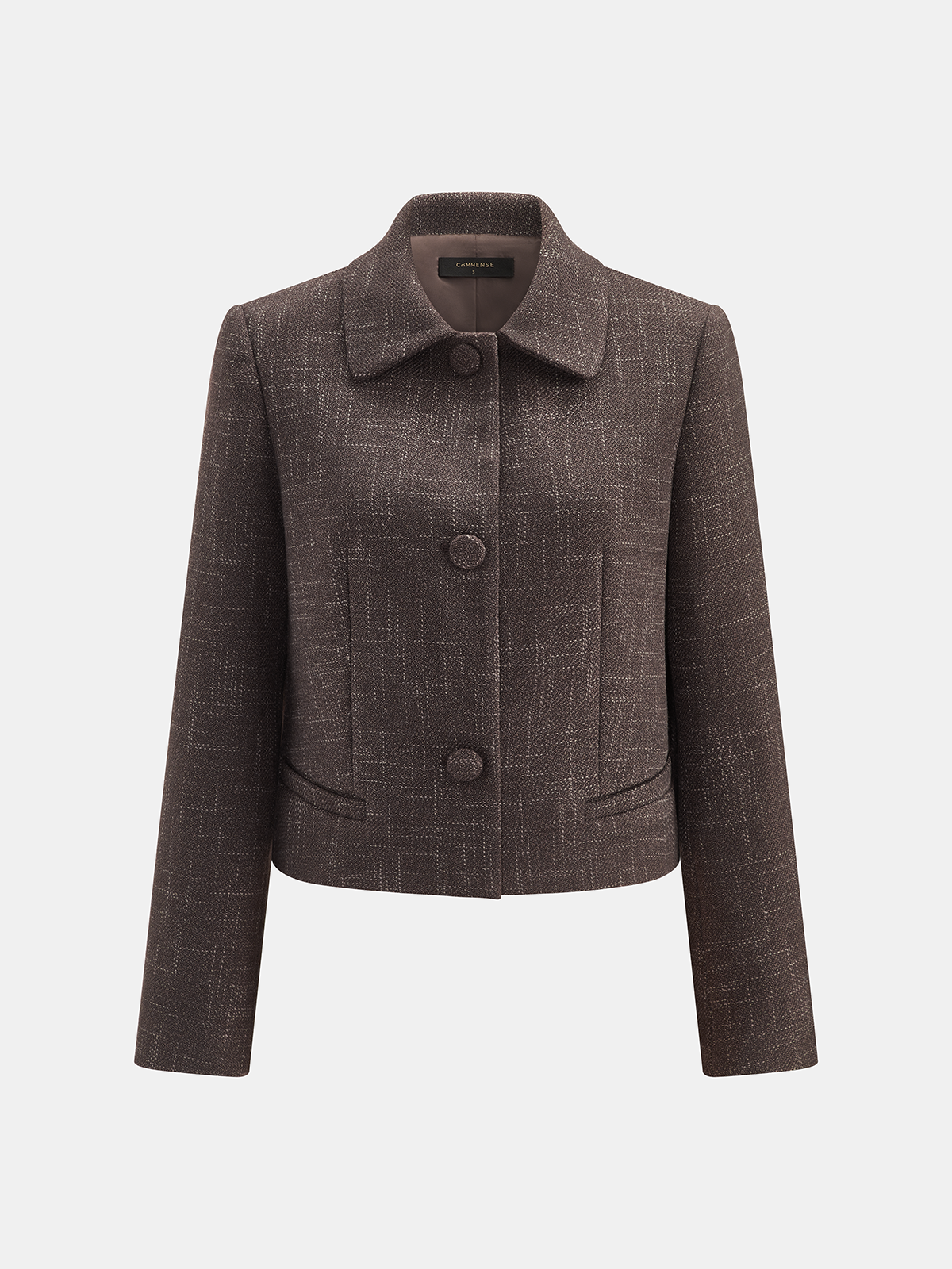 Tweed con Cuello Chaqueta & Cruzado mini Falda Set