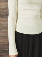 Asimétrico cuello Fruncido Warm Stretch Top