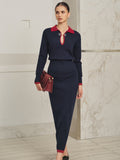 Estribo Detalle Ribete en Contraste Punto Co-ord Set