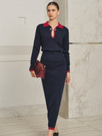 Estribo Detalle Ribete en Contraste Punto Co-ord Set