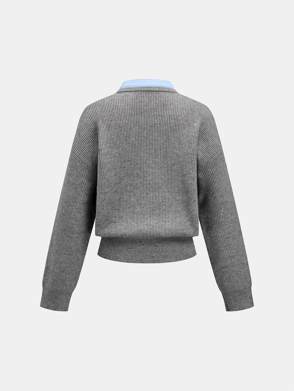 Faux Dos Piezas Ribbed Punto jersey