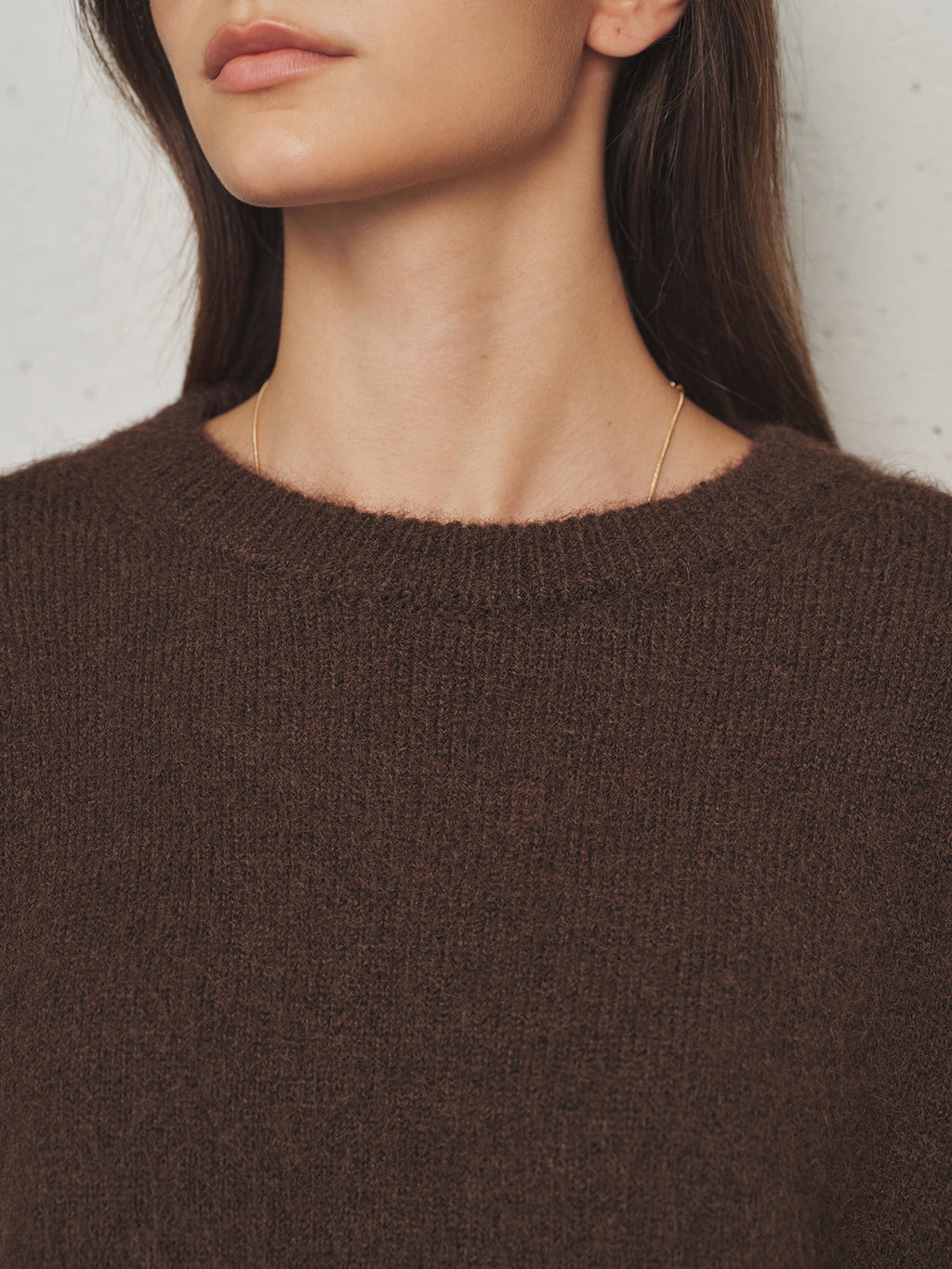 Drop Shoulder Fluido Mezcla de Lana Fuzzy jersey