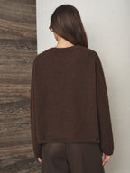 Drop Shoulder Fluido Mezcla de Lana Fuzzy jersey
