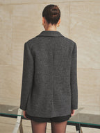 Oversize Textured Mezcla de Lana Blazer