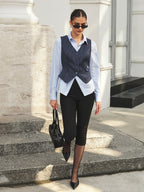 Pinstripe Chaleco & Rayas Camisa Dos Piezas Set