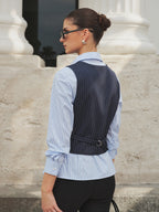 Pinstripe Chaleco & Rayas Camisa Dos Piezas Set