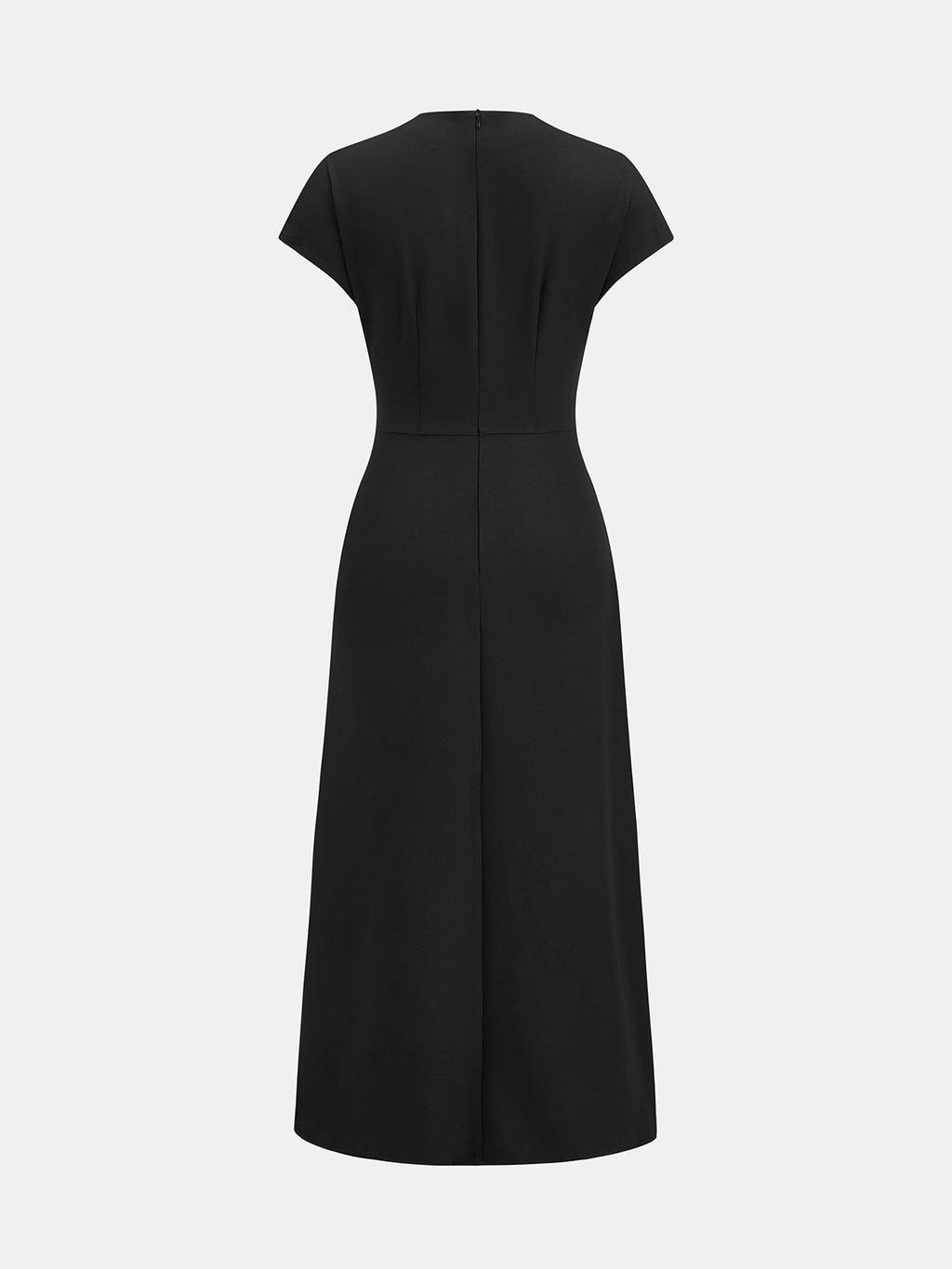 Drapeado cuello cintura-Knot Split Vestido Largo