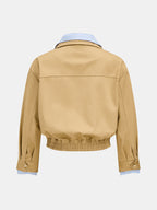 Faux Dos Piezas Rayas Camisa inserto Bomber Chaqueta