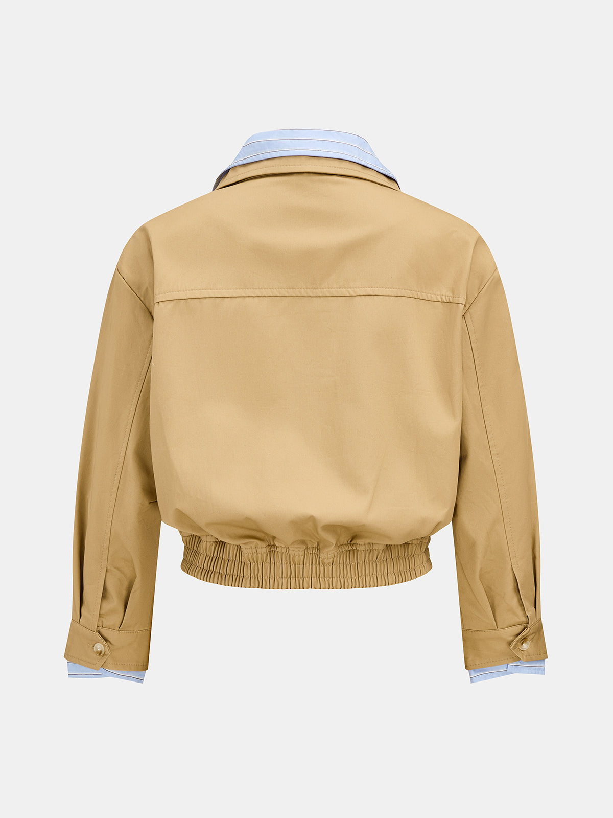 Faux Dos Piezas Rayas Camisa inserto Bomber Chaqueta