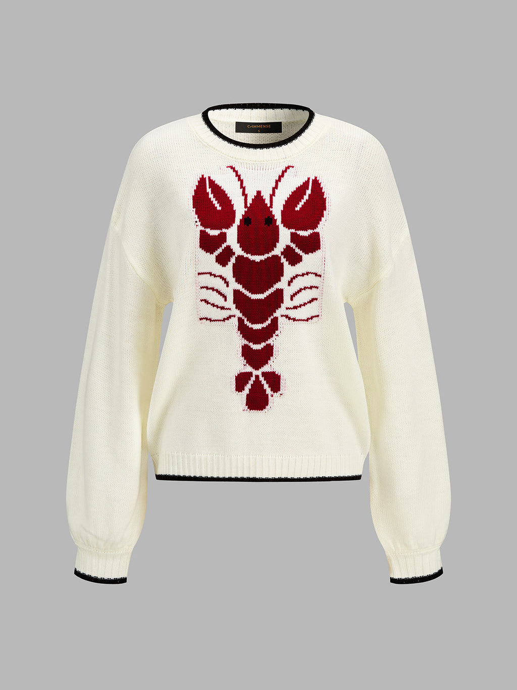 Lobster Jacquard Ribete en Contraste Punto jersey
