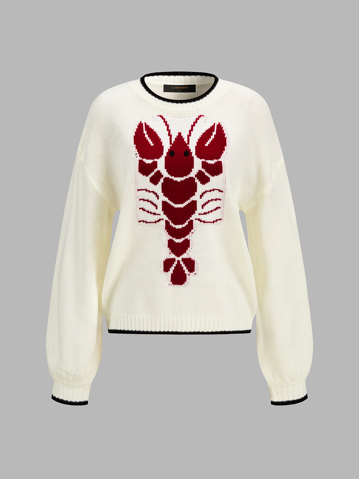 Lobster Jacquard Ribete en Contraste Punto jersey
