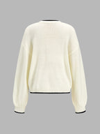 Lobster Jacquard Ribete en Contraste Punto jersey