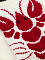 Lobster Jacquard Ribete en Contraste Punto jersey