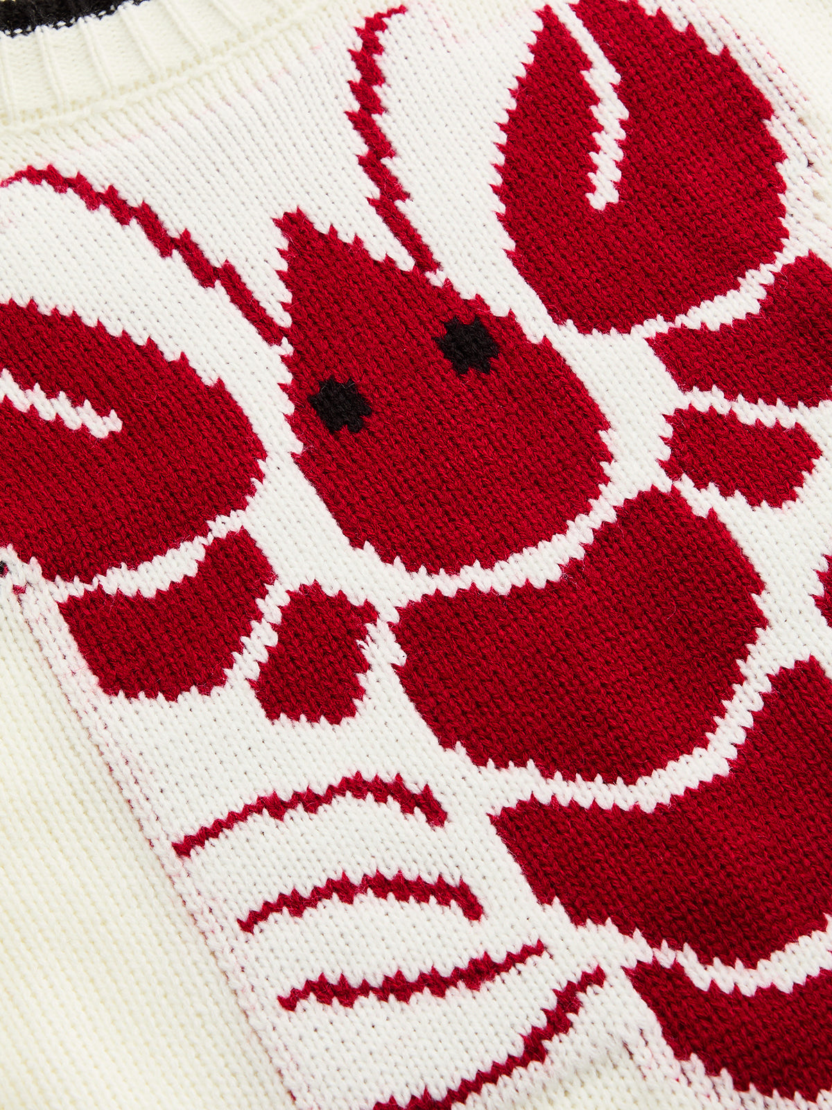 Lobster Jacquard Ribete en Contraste Punto jersey