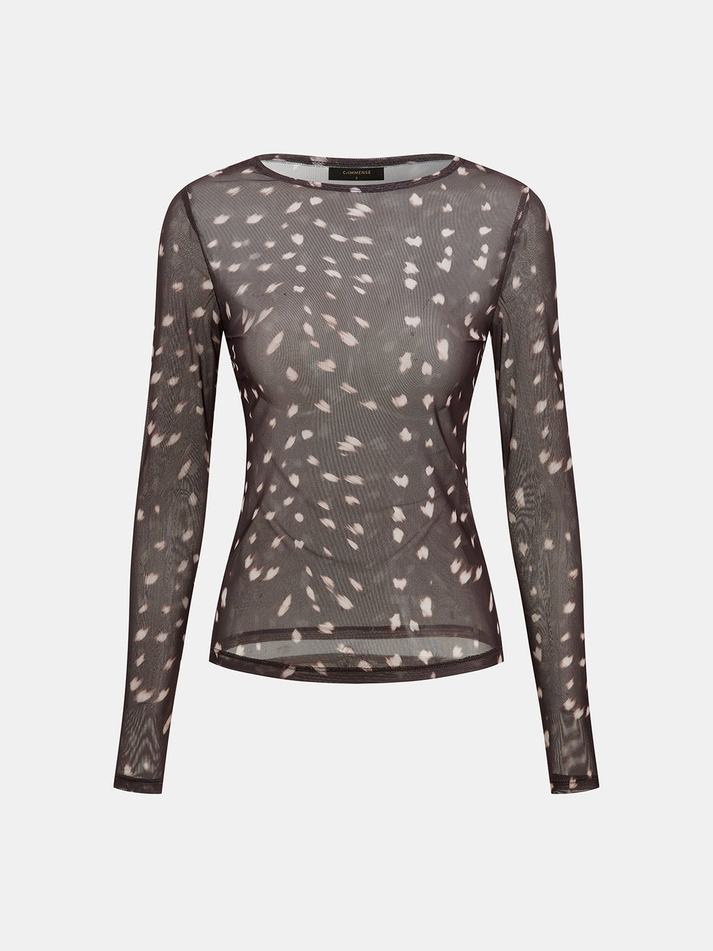 Semi-Semitransparente Spot estampado malla Fitted Top