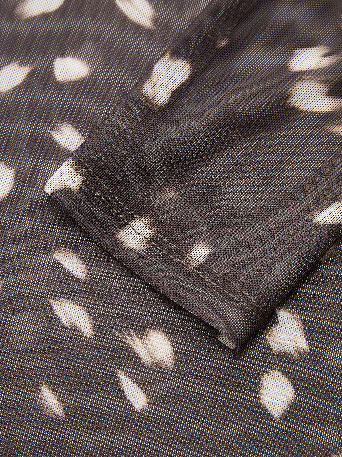 Semi-Semitransparente Spot estampado malla Fitted Top